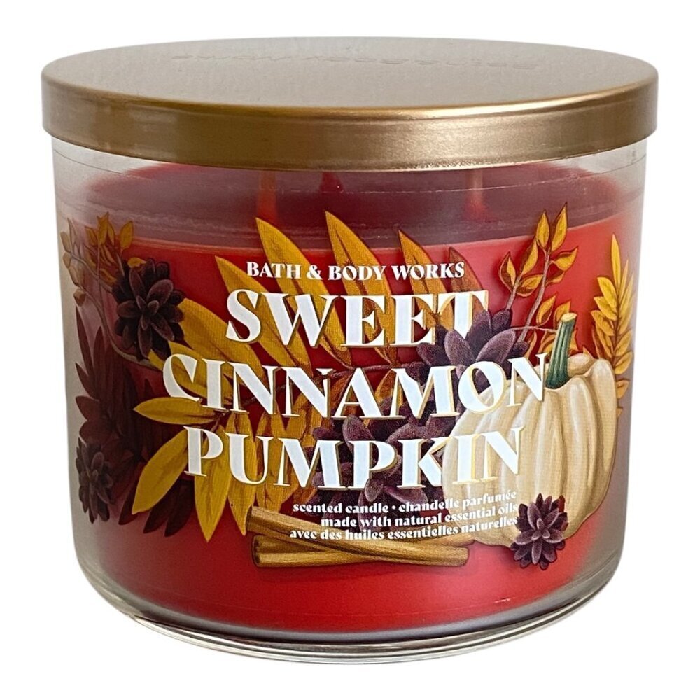 Bath & Body Works 3 Wick Sweet Cinnamon Pumkin Candle​​​​​